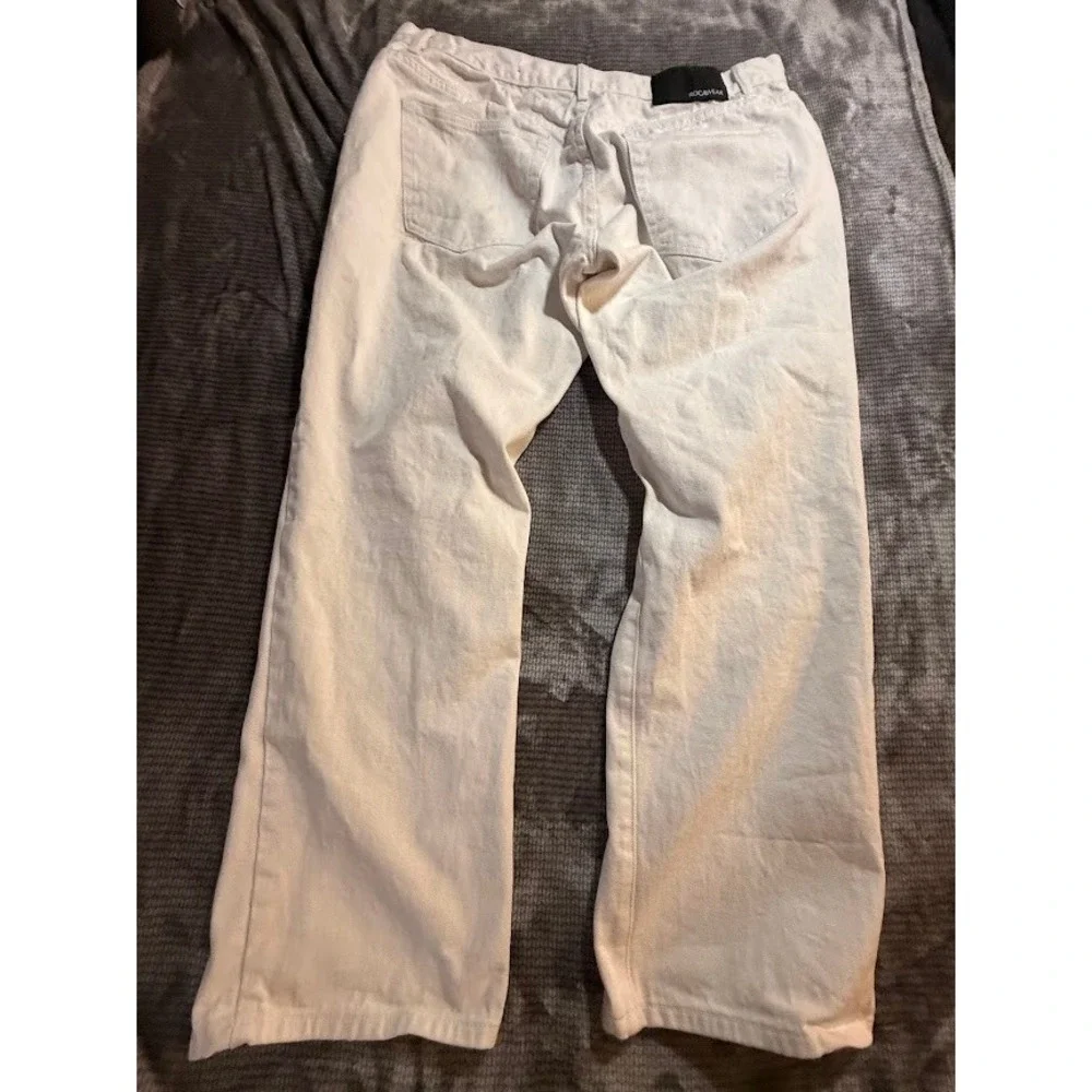 Rocawear Classic Fit‎ White Denim Jeans Mens Straight Streetwear Hip Hop 40X32